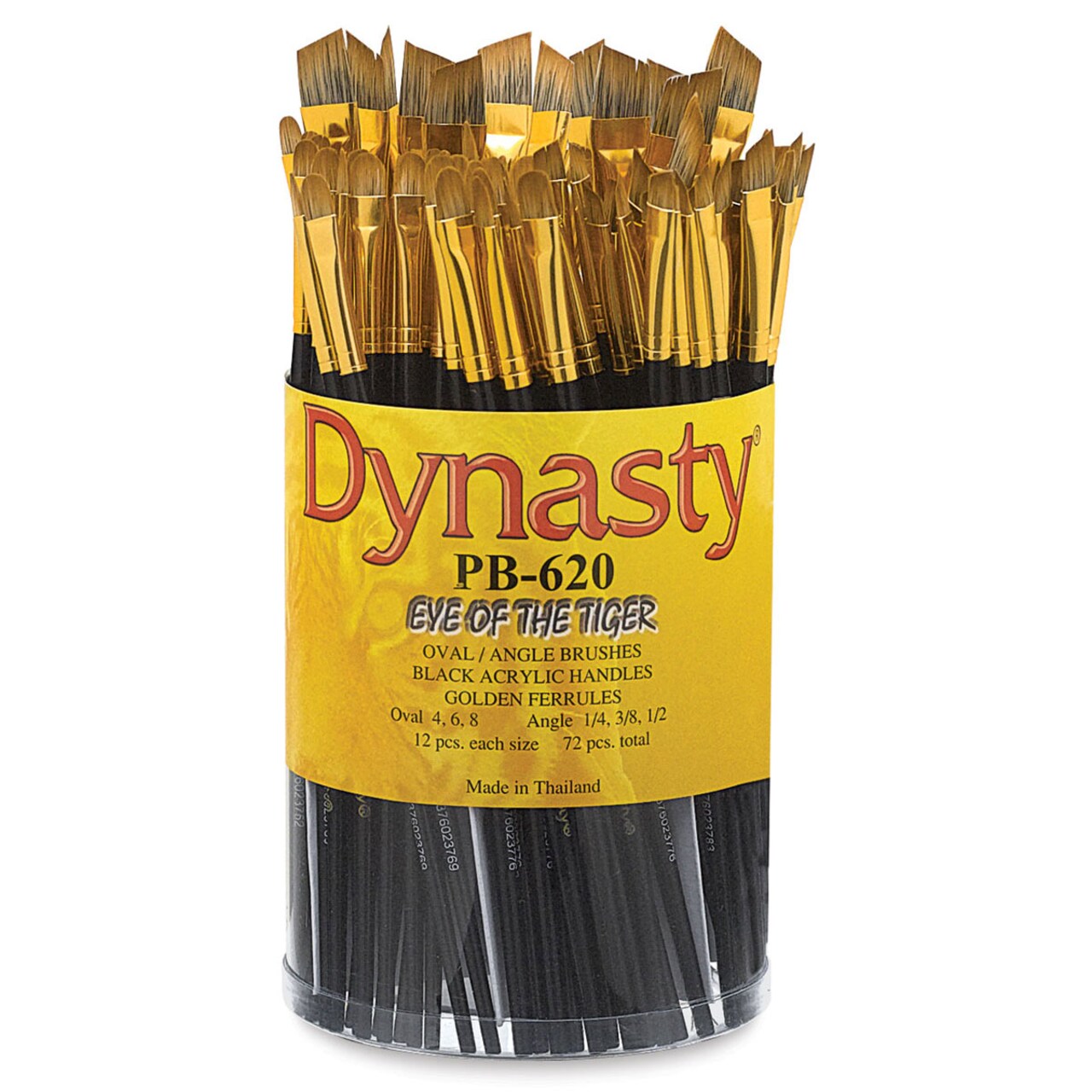 Dynasty Eye of the Tiger Brush Set - Filberts and Angulars, Set of 96